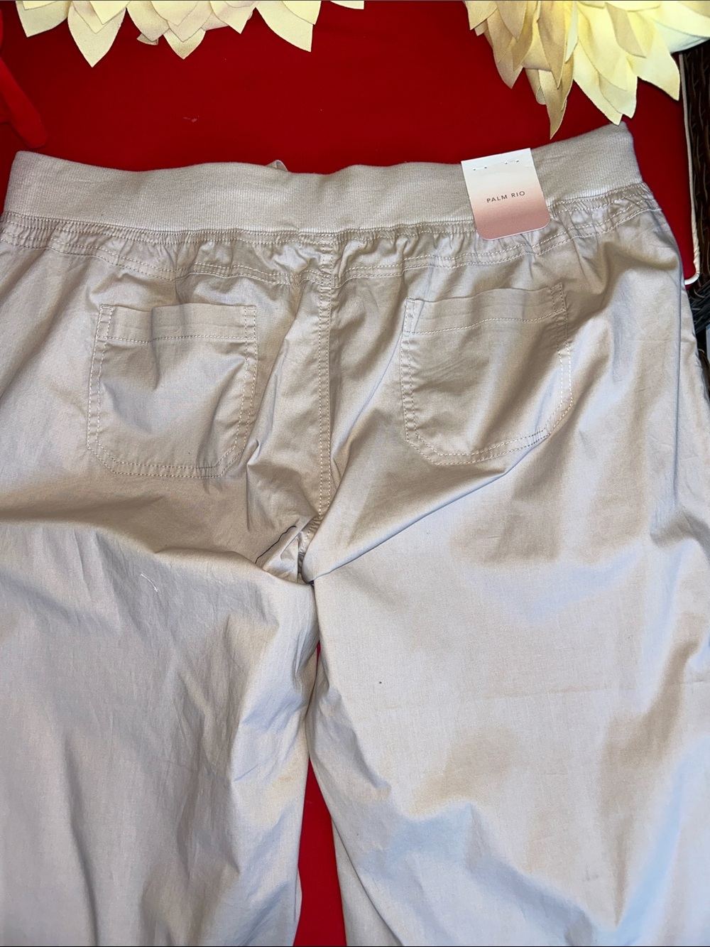 Palm Rio Cropped Drawstring Pants in Cream - Picture 9 of 9